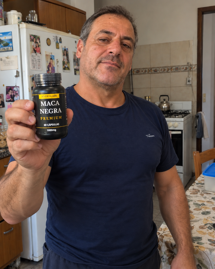 Cliente mostrando el frasco en su cocina