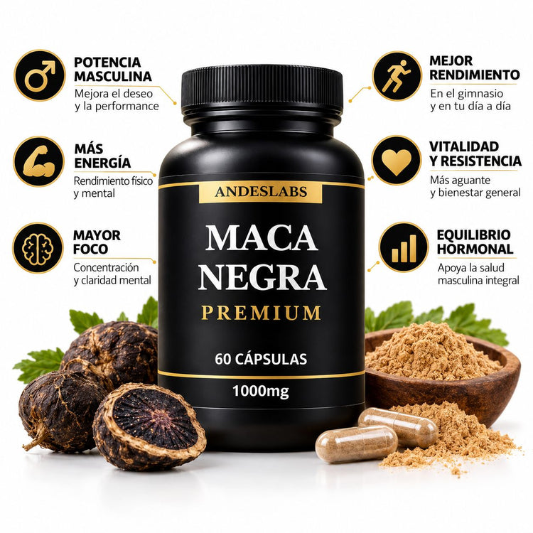 Maca Negra Premium – Energía y Vitalidad Natural · Extracto Puro